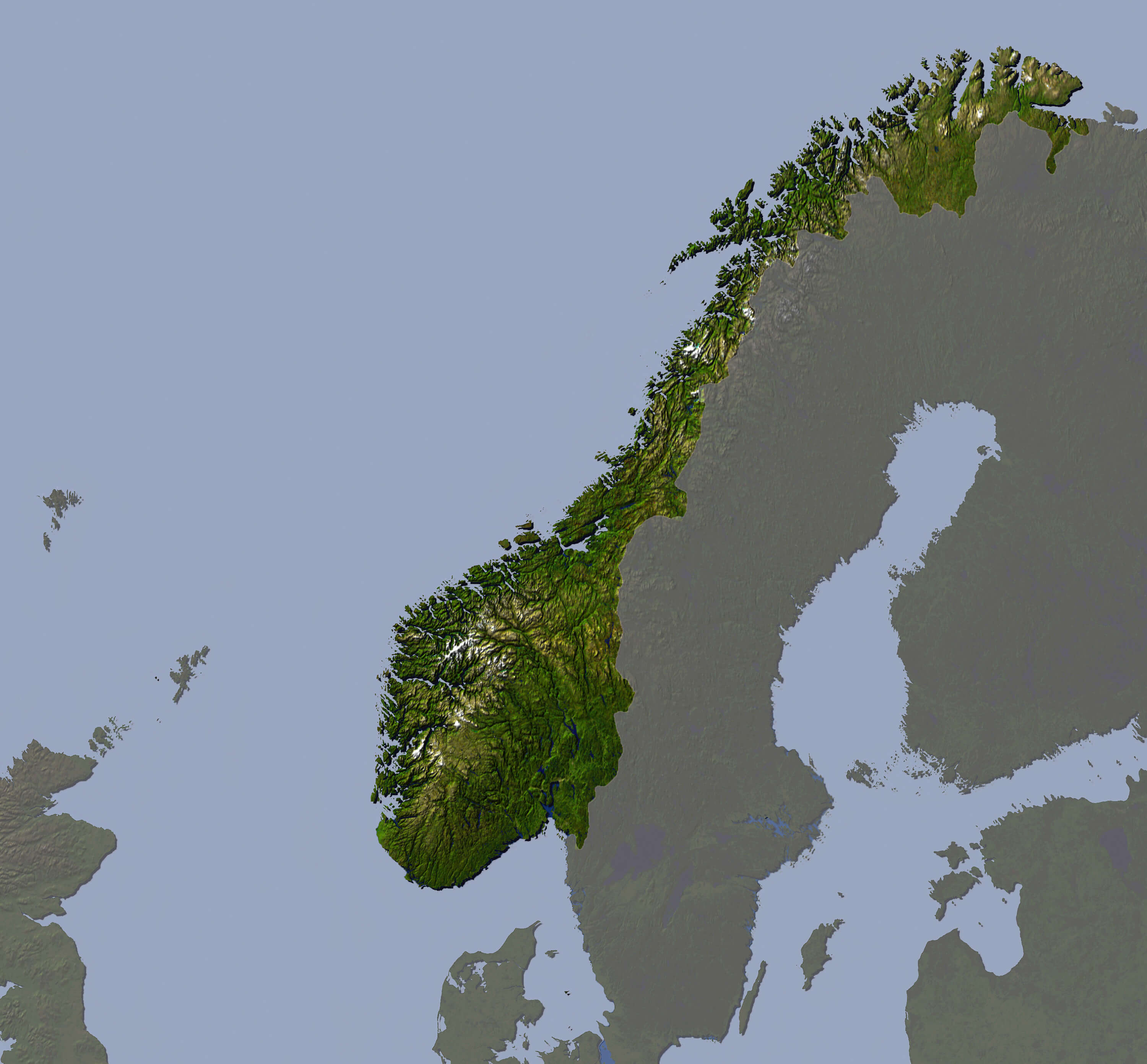Oversiktskart av Norge illustrasjon