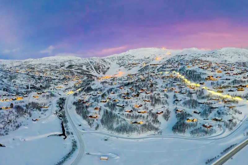 Oversktsbilde av Hovden skianlegg