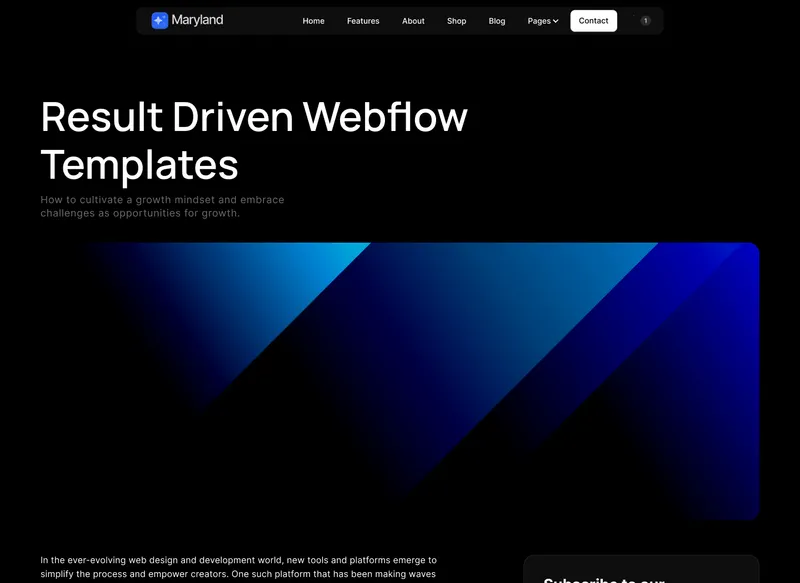 App Webflow Template -Maryland - Created by Wedoflow.com and Azwedo.com