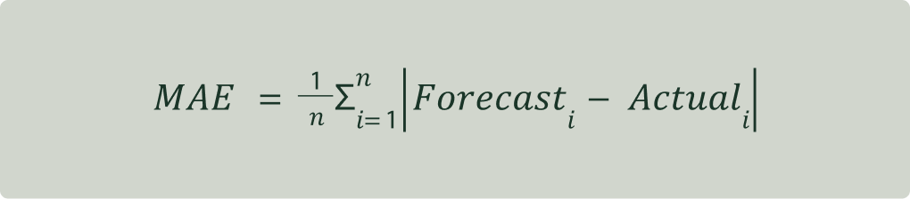 Mean absolute error formula