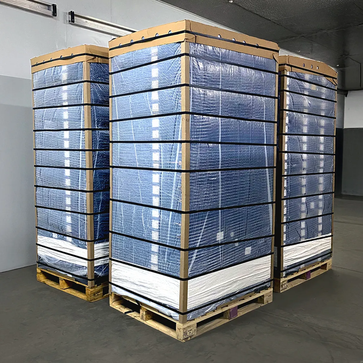 Fresh produce pallets wrapped in the PerfoTec breathable Pallet Cover