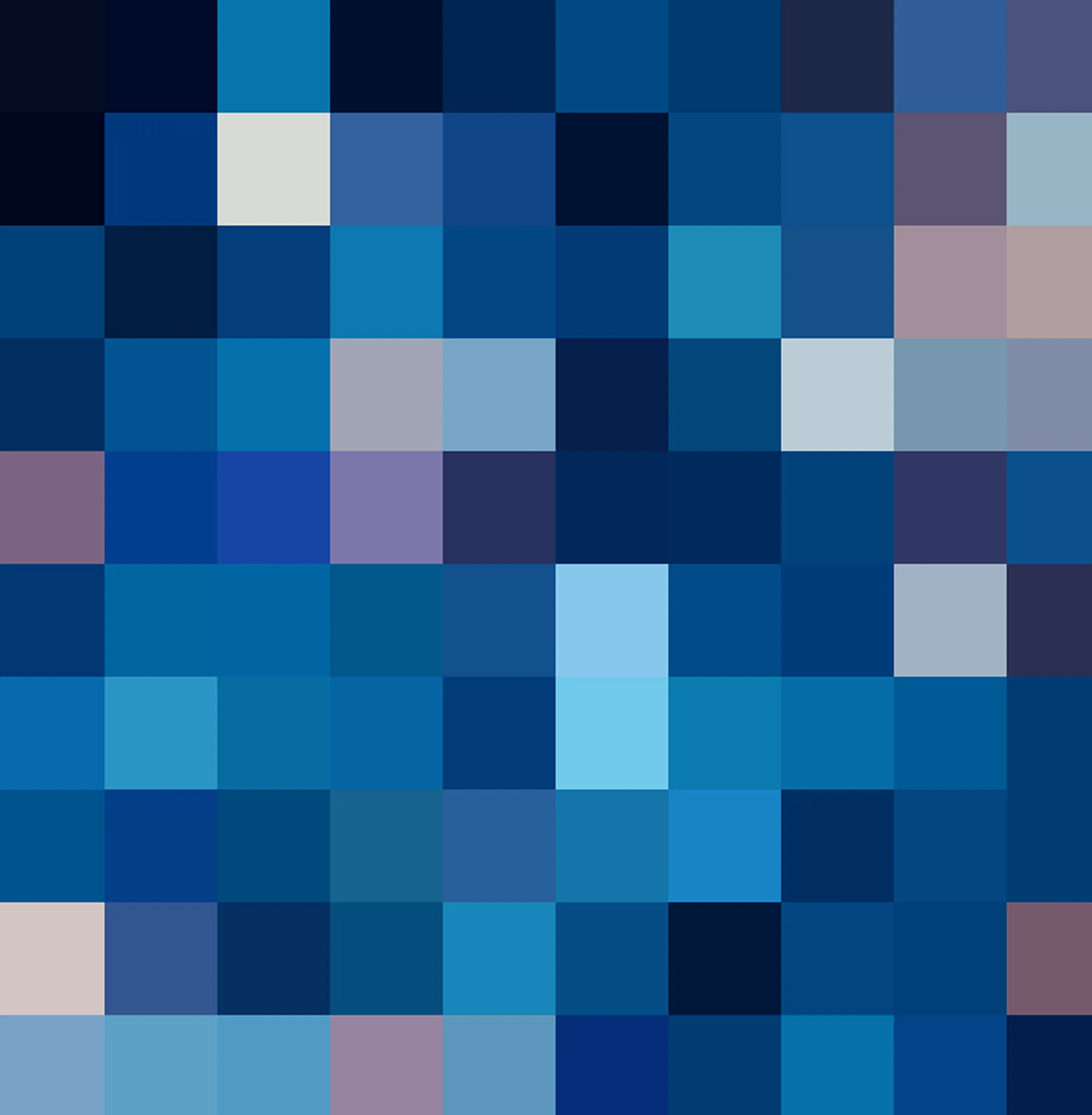 Abstract grid of blue, purple, and gray squares arranged in a mosaic pattern.