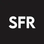 White letters SFR on a black square background.