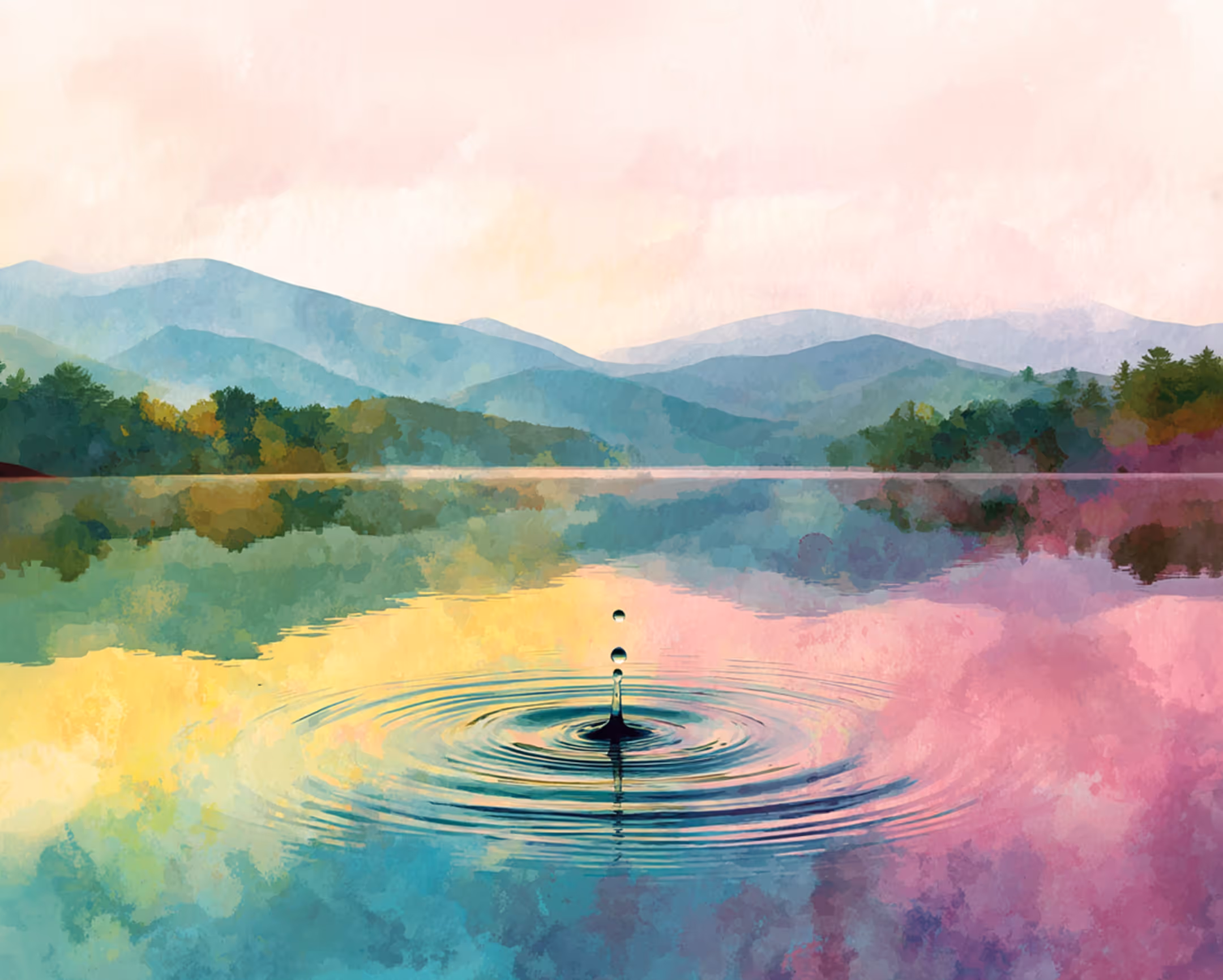 a water ripples in a lake