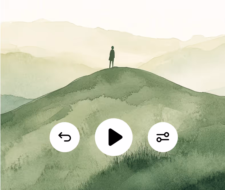 a person standing on a hill