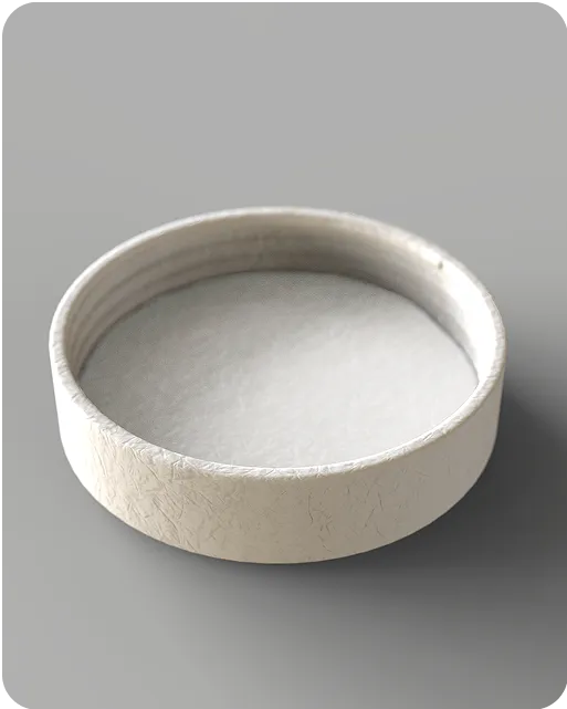 Sustainable molded fiber lid with smooth texture, eco-friendly closure for premium cosmetic and fragrance packaging.