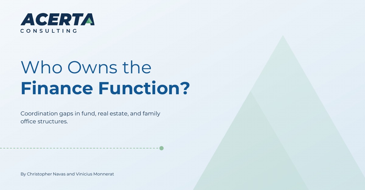 Cover of the white paper Who Owns the Finance Function? by Acerta Consulting