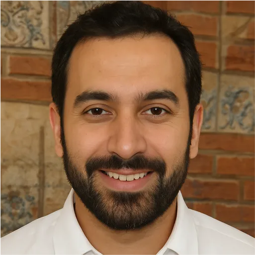 headshot profile image of a middle eastern 30 year old male brox panelist