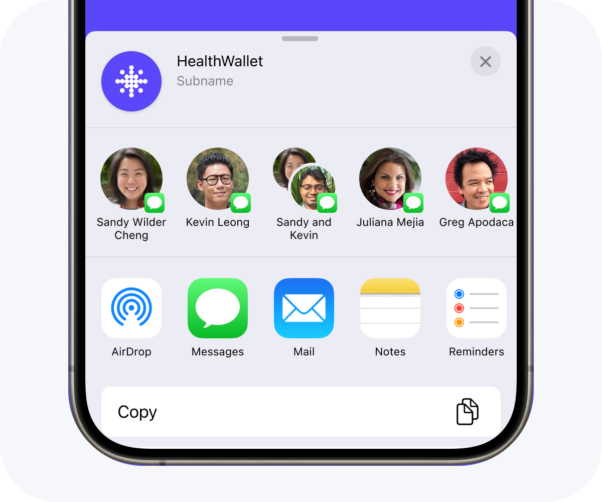 health wallet mobile representation