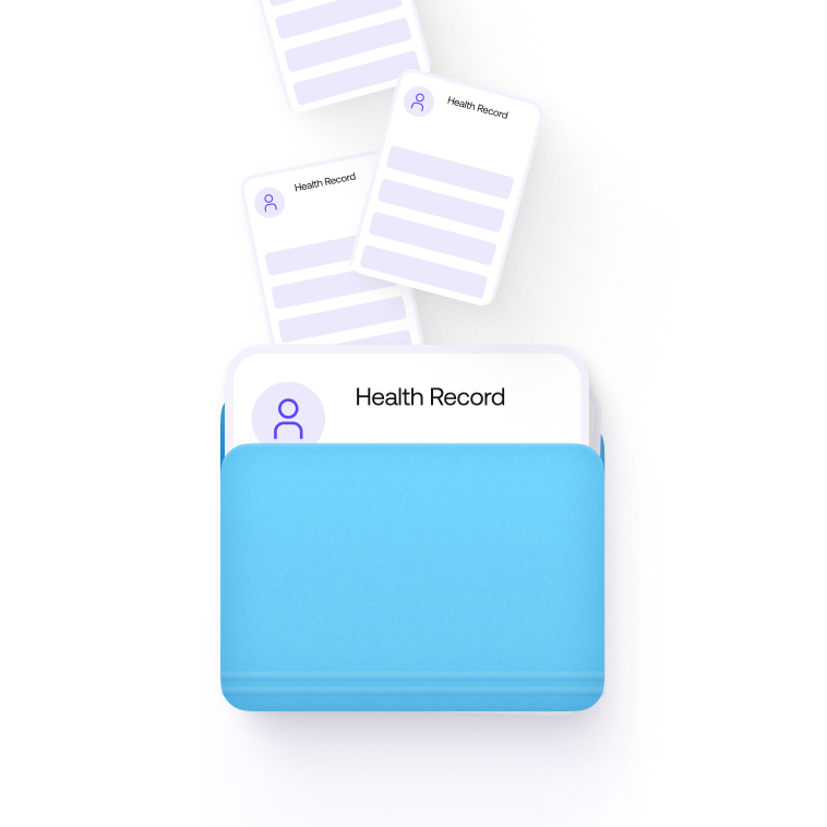representation of health records fitting in a wallet