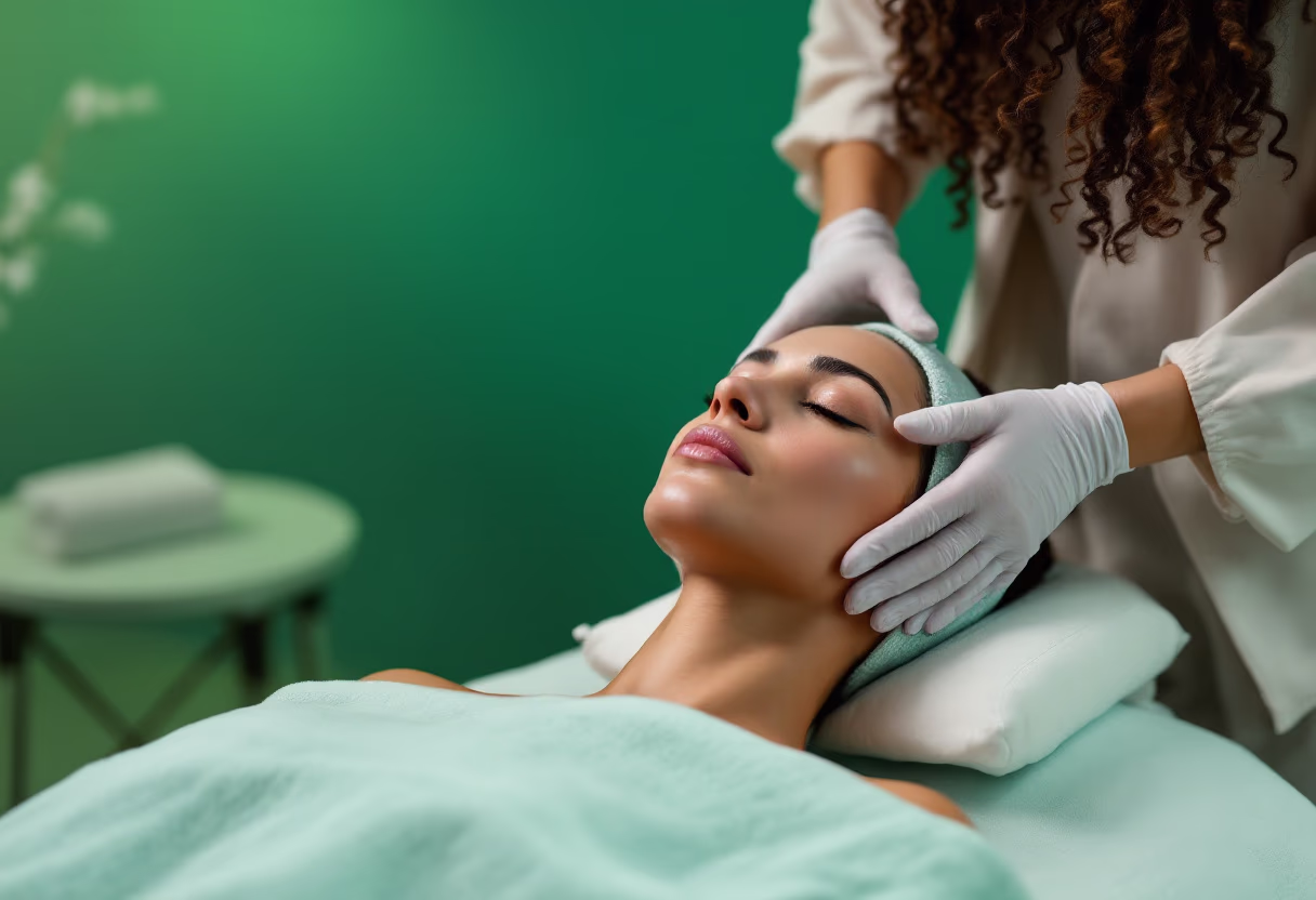 image of facial treatment being performed