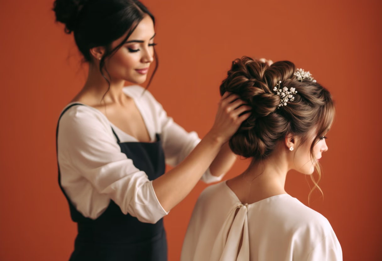bridal hair styling