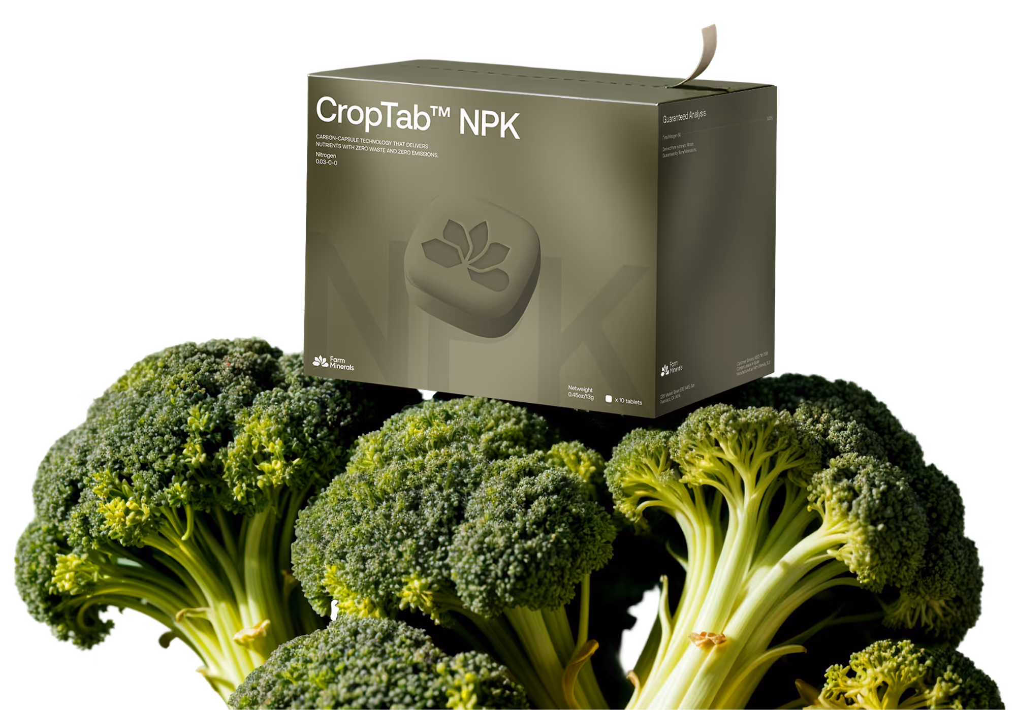 CropTab™ NPK — Advanced macronutrient fertilizer in a compact tablet format designed to replace bulk NPK inputs.