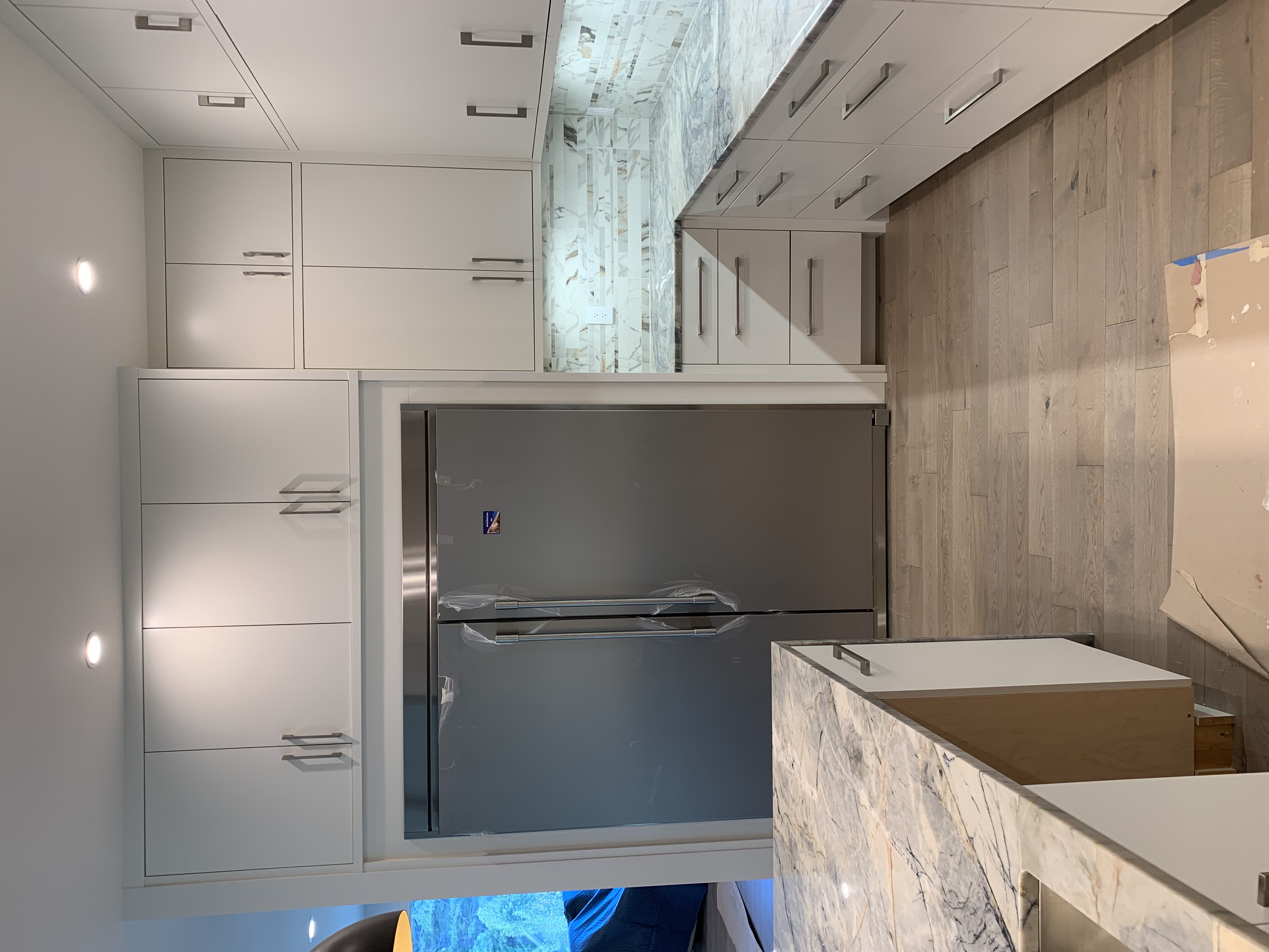 Custom kitchen with large island and modern cabinetry in Asheville, NC