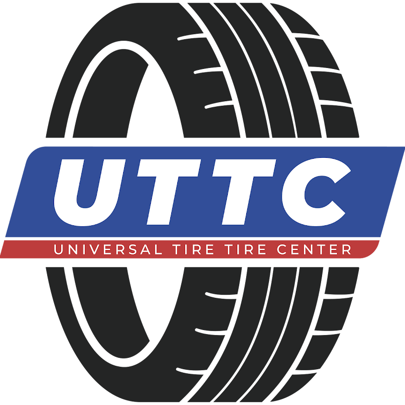 Logo for Universal Tire Tire Center (UTTC) featuring a stylized tire and bold text in blue and red.