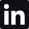 LinkedIn logo in black.