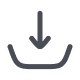 Download icon with an arrow pointing down into a horizontal line.