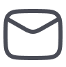 Simple gray envelope icon representing email or mail.