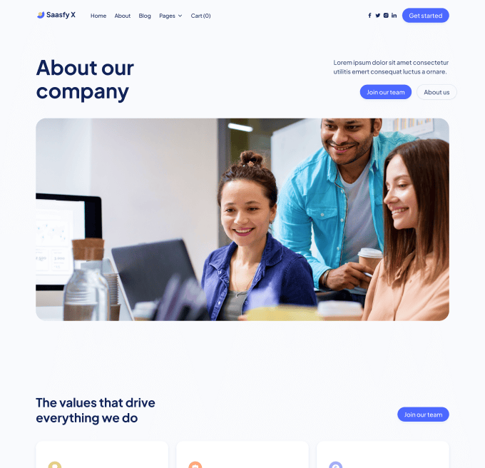 Saasfy X - About Page - Saasfy Saas Webflow Template