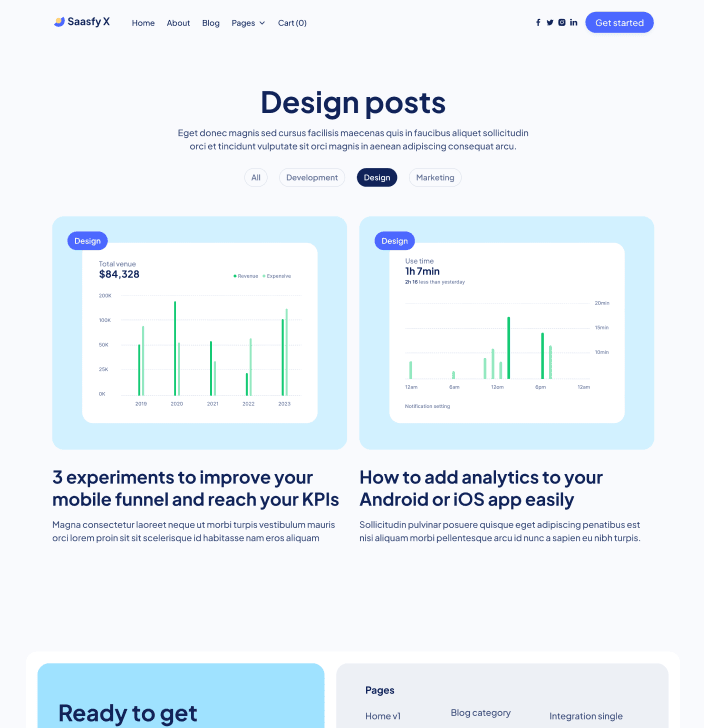 Saasfy X - Blog Category Main Page - Saasfy Saas Webflow Template