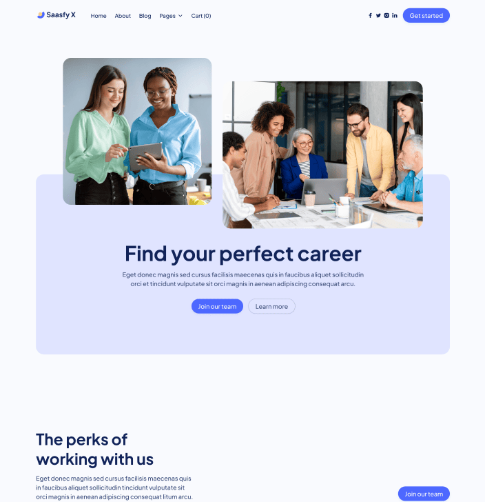 Saasfy X - Careers Main Page - Saasfy Saas Webflow Template