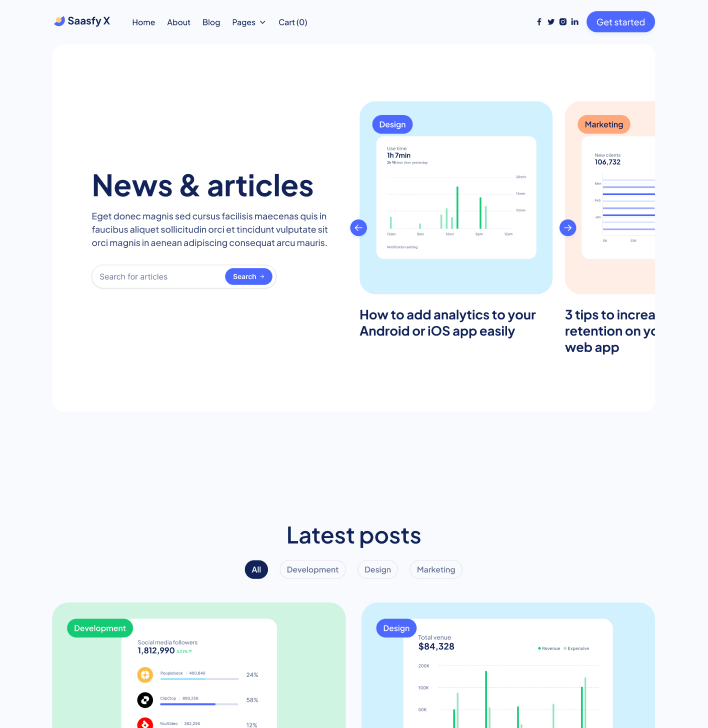 Saasfy X - Blog V3 Page - SaaS Webflow Template