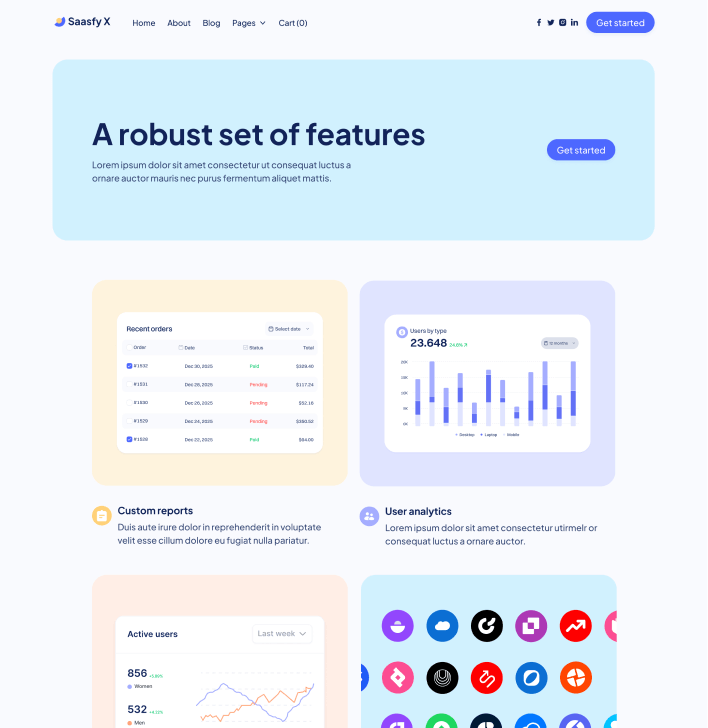 Saasfy X - Features V2 Page - SaaS Webflow Template
