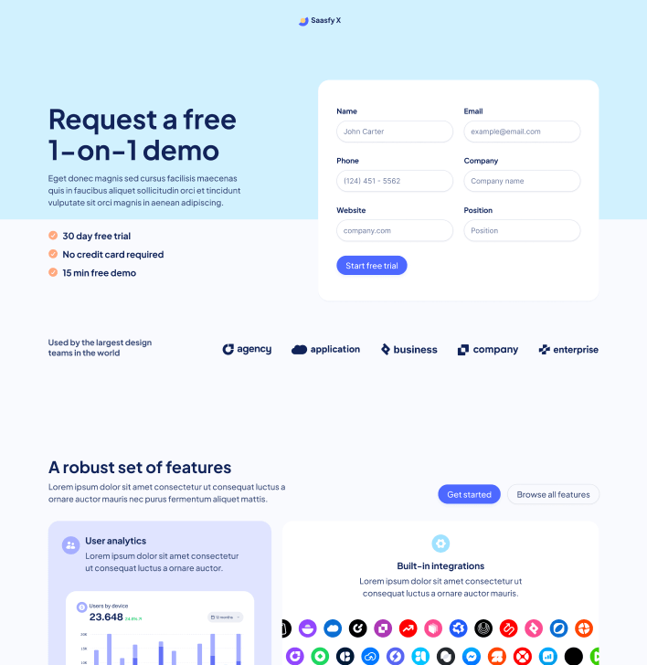 Saasfy X - Landing Page - SaaS Webflow Template