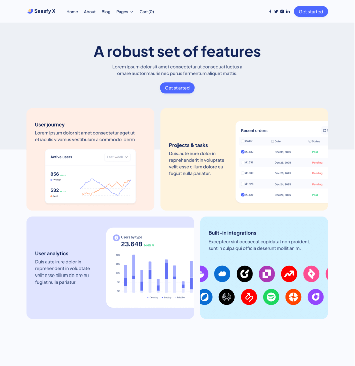 Saasfy X - Features V3 Page - SaaS Webflow Template