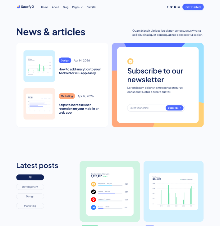 Saasfy X - Blog V2 Page - SaaS Webflow Template