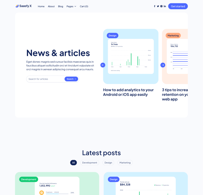 Saasfy X - Blog V3 Page - SaaS Webflow Template