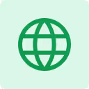 Globe icon representing international community reach