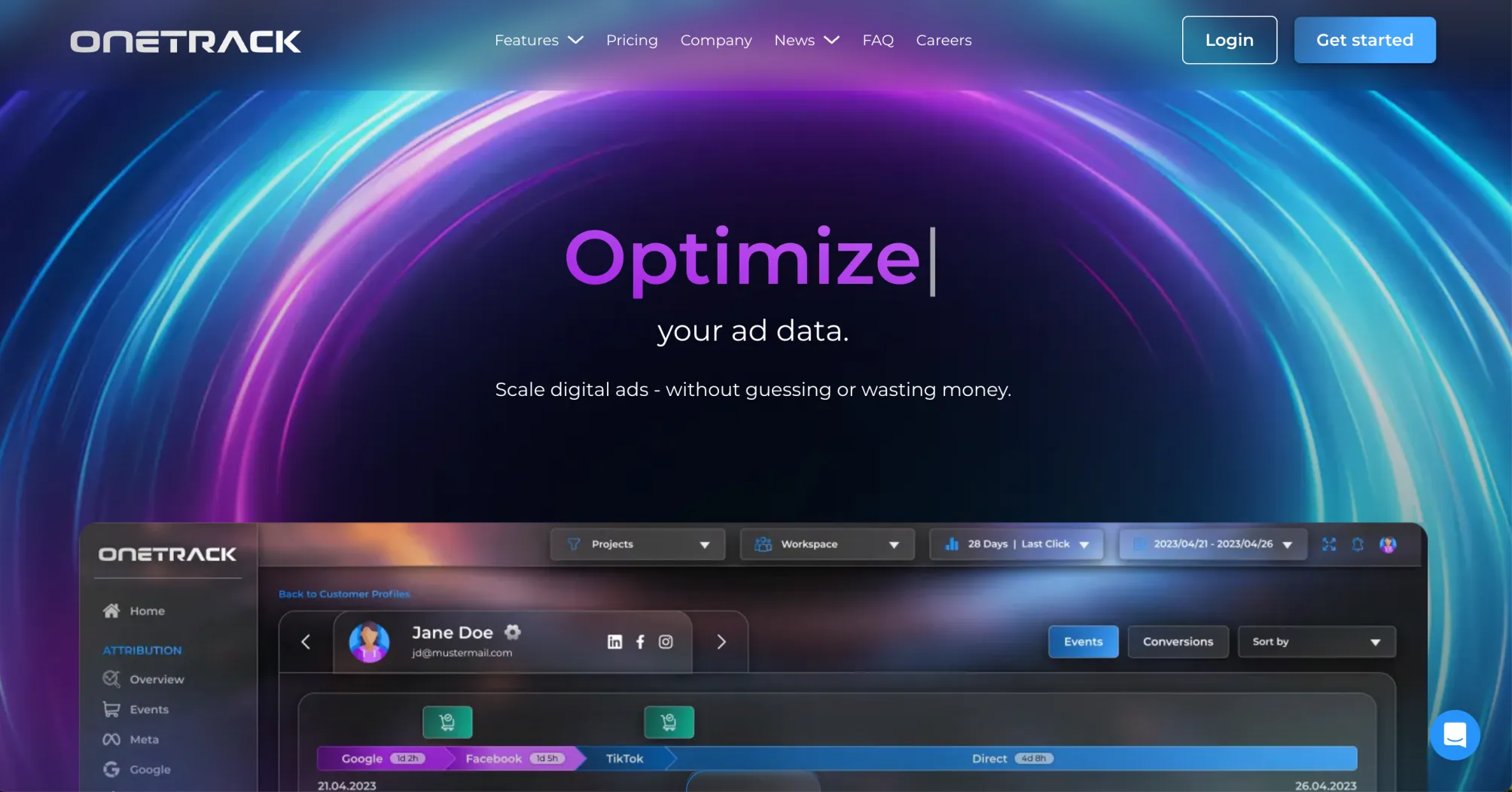 one-track.io homepage