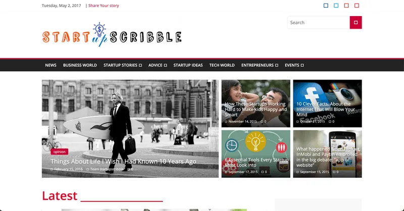 startup scribble homepage