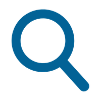 Magnifying glass icon representing search or inspection.