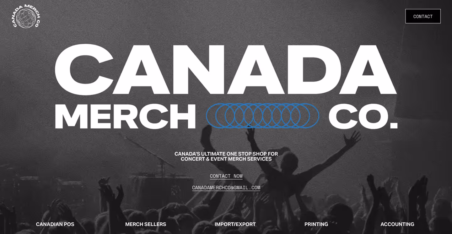 Canada Merch Co. website design