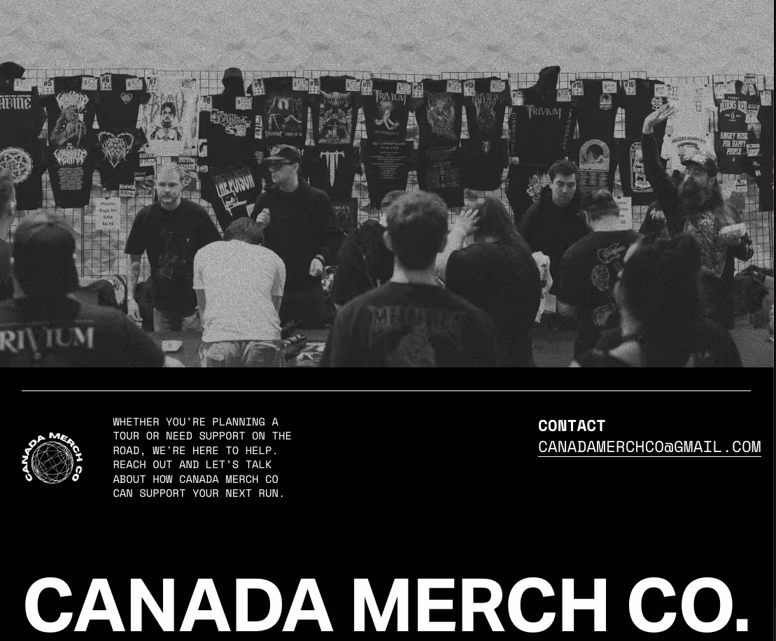 Canada Merch Co. website design