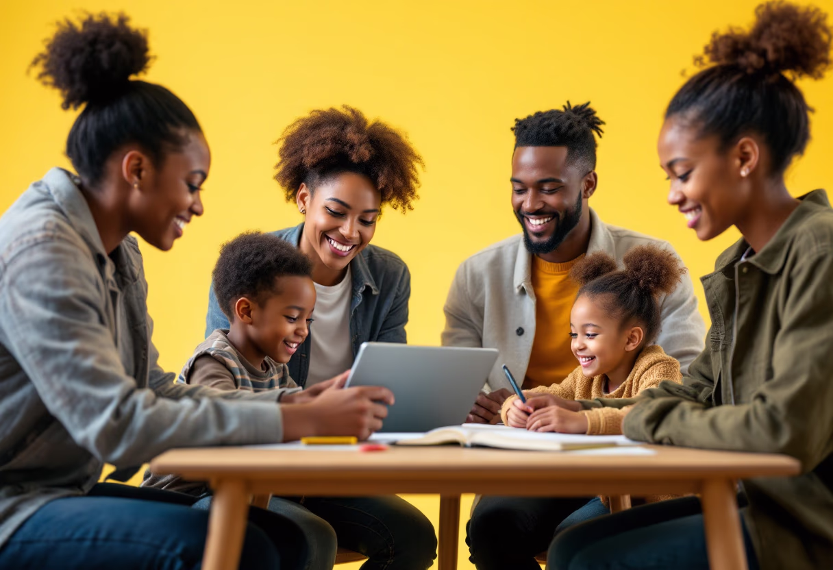 image of volunteers teaching children in a classroom setting for a nonprofit & charity