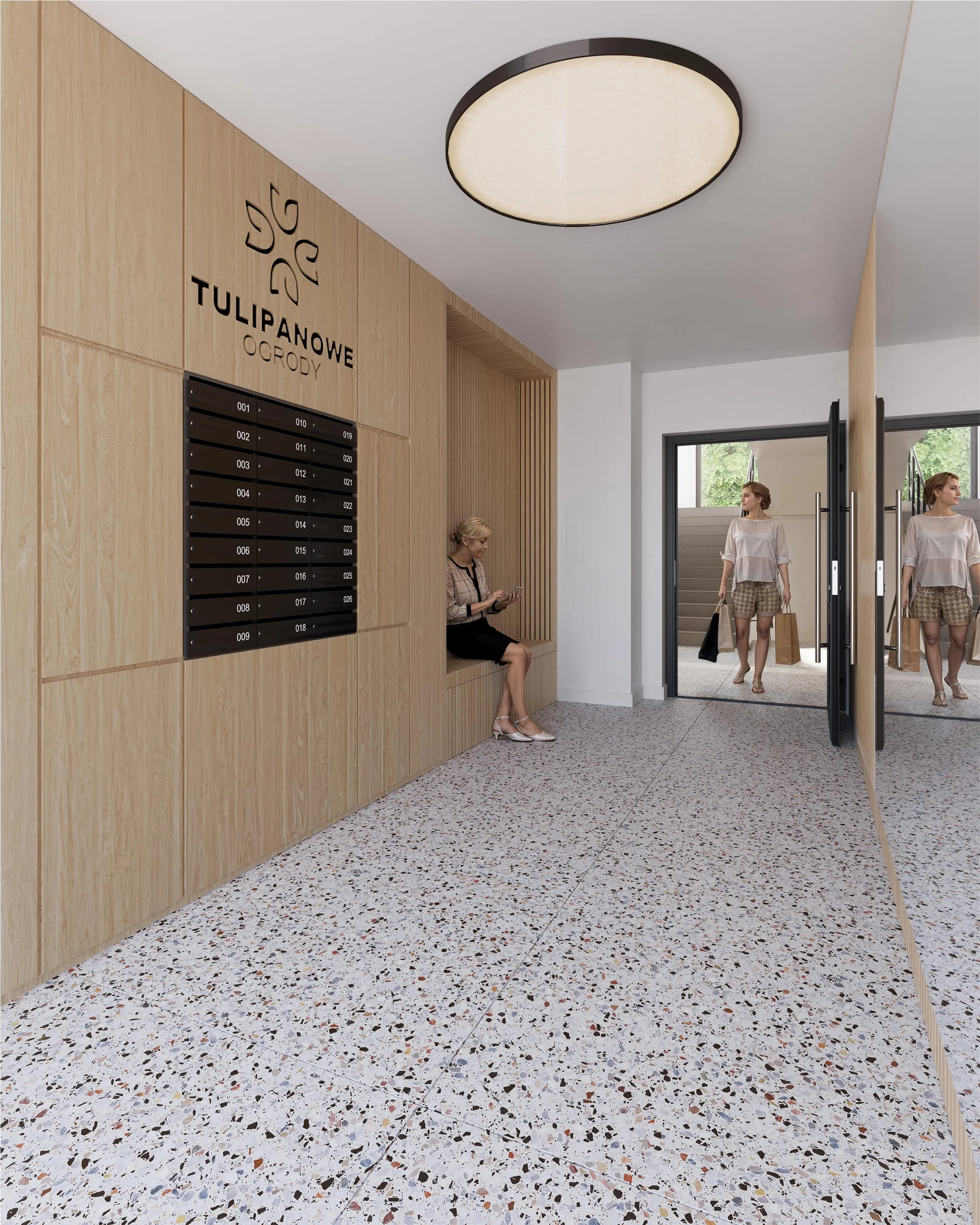 Wizualizacja wejścia do klatki schodowej