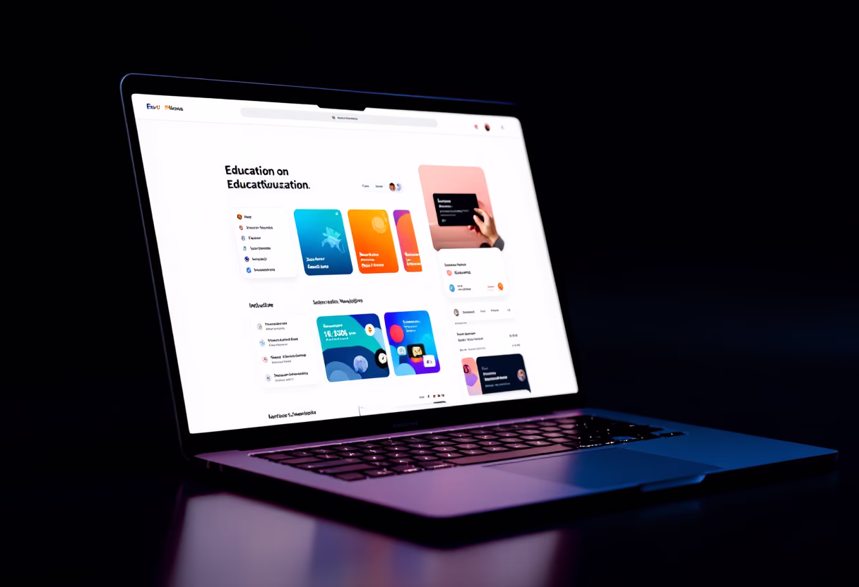 [interface] image of a computer showcasing educational software (for a edtech)