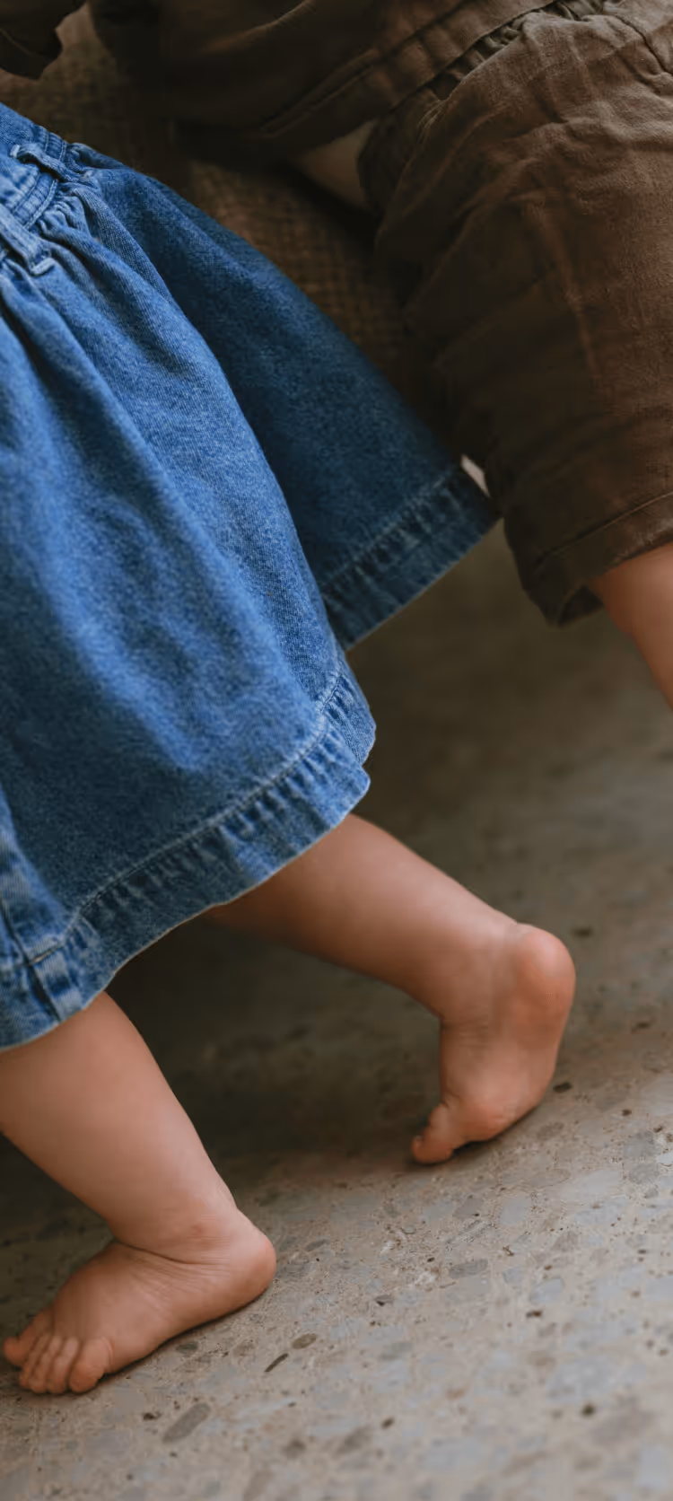 a close up of a child's feet