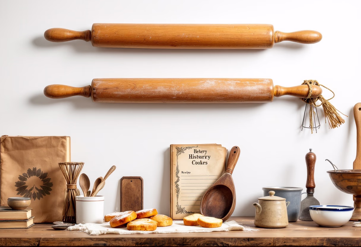 [background image] image of bakery's history wall