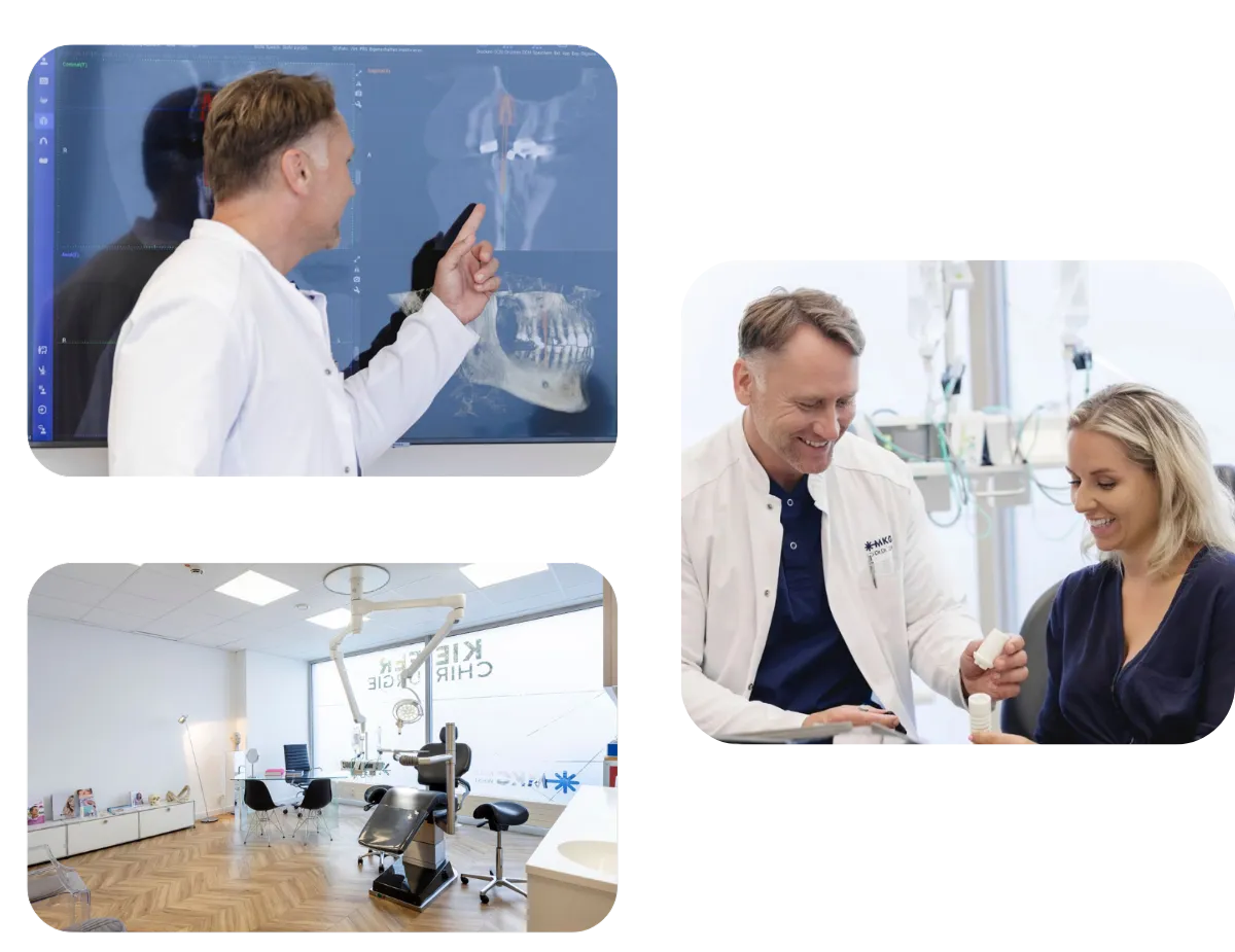 MKG Köln West Implantatzentrum Köln, Zahnimplantat-Experten im modernen Behandlungszimmer.