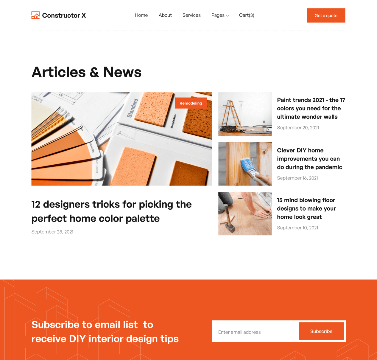Constructor X - Blog page - Construction Webflow Template
