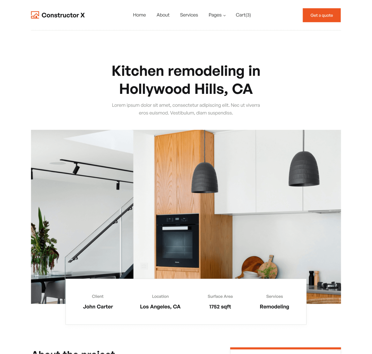 Constructor X - Project Single page - Construction Webflow Template