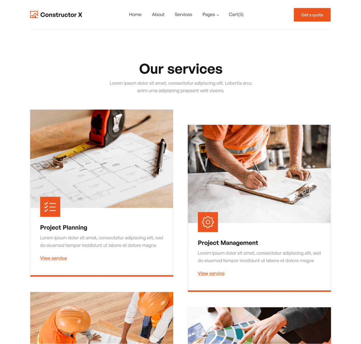 Constructor X - Services page - Construction Webflow Template