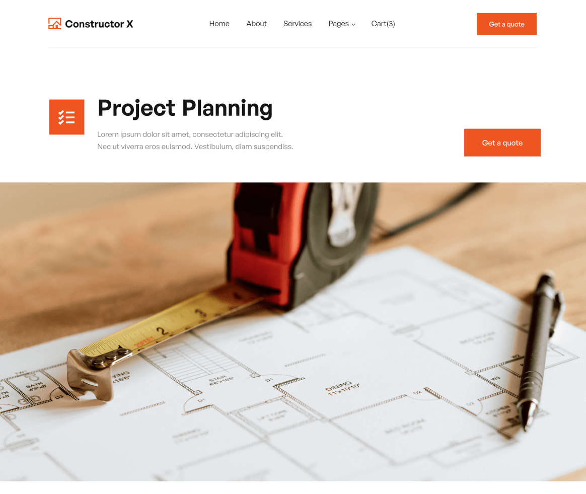 Constructor X - Services Single page - Construction Webflow Template