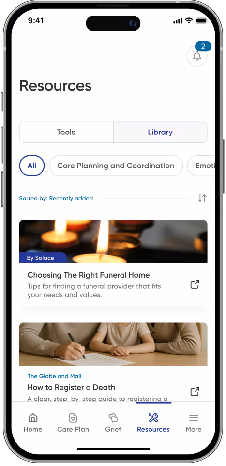 curated resources app mockup