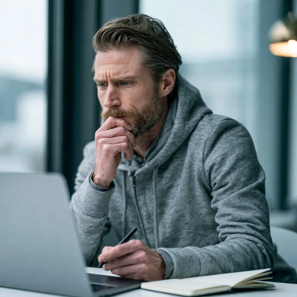 A Vancouver marketing manager studies a laptop to understand what AI visibility means and how to measure her brand's presence in AI search.