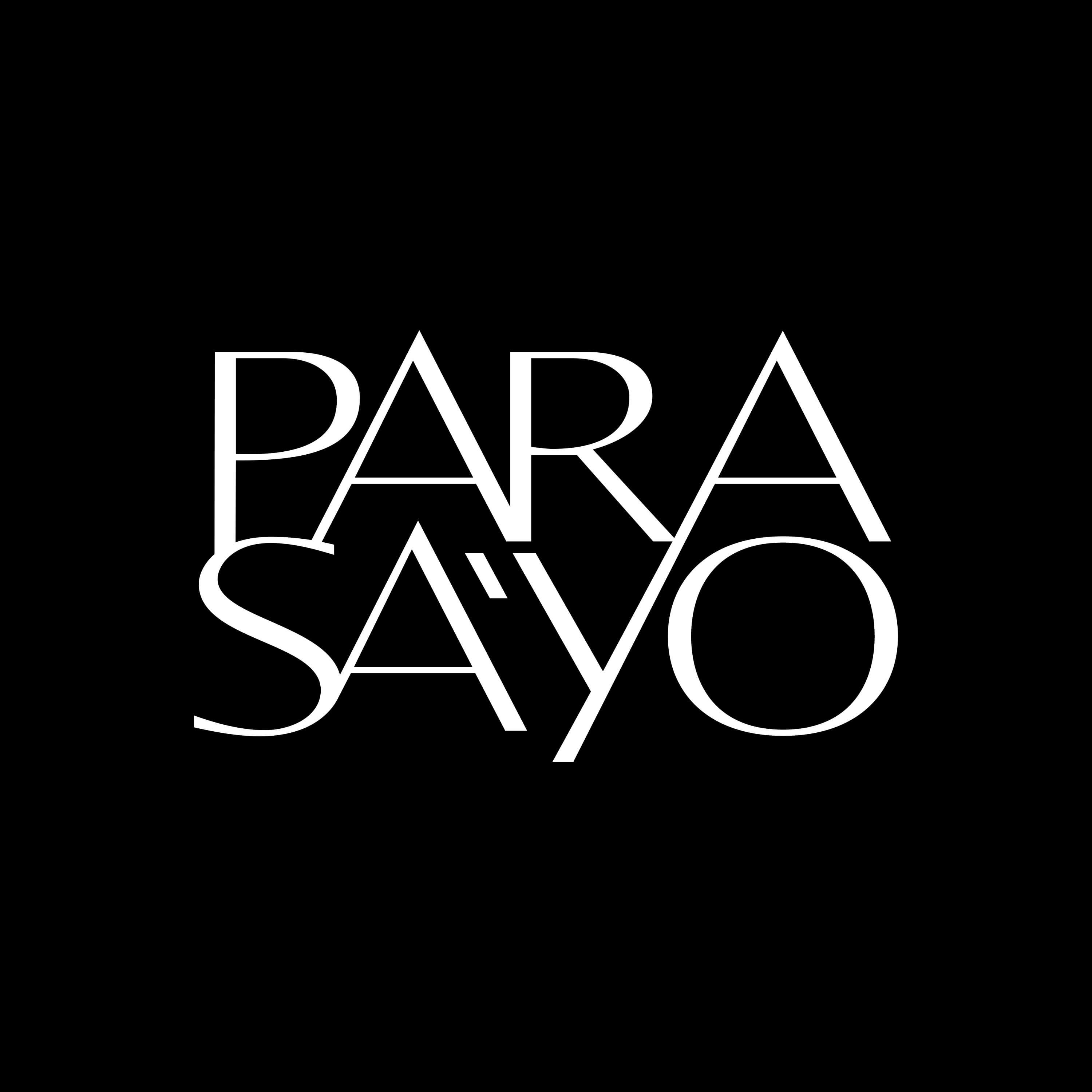 White text reading 'PARA SAYO' in stylized font on a black background.